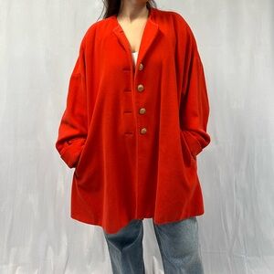 Mondi Orange Vintage Wool Cashmere Oversize Coat